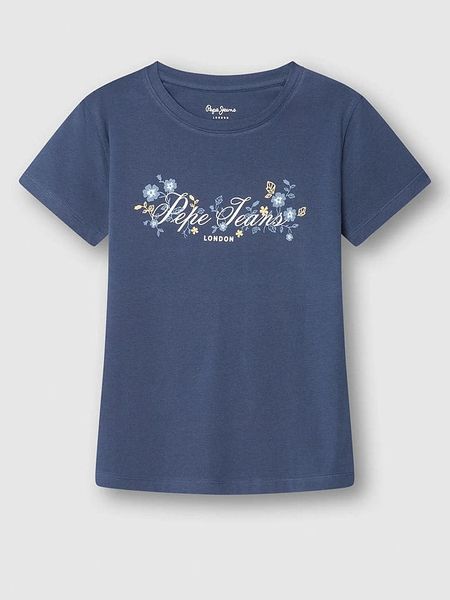 Pepe Jeans Koszulka w kolorze granatowym rozmiar: L. Niebieskie bluzki damskie Pepe Jeans, l, bez wzorów, z bawełny, bez kołnierzyka, bez ramiączek. Za 67.45 zł.