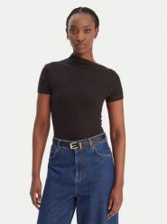 Guess Bluzka W6RP16 KD012 Czarny Regular Fit. Czarne bluzki damskie Guess, l, z aplikacjami, z syntetyku, bez kołnierzyka, bez ramiączek. Za 219.99 zł.