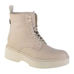 Levis Buty Levi's Bria 233648-702-100 beżowy. Brązowe botki damskie z materiału, przed kolano, bez obcasa, bez zapięcia. Za 592.82 zł.
