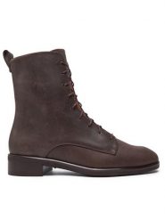 Balagan Botki BALAGAN-TZAVA WOSKOWANY BRĄZ Brązowy. Brązowe botki damskie BALAGAN, ze skóry, bez obcasa, na płaskiej podeszwie, bez zapięcia. Za 639.99 zł.