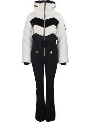 Peak Mountain Kombinezon narciarski "Antiero" w kolorze czarno-białym rozmiar: M. Białe kombinezony damskie Peak Mountain, m, bez wzorów, z tkaniny, sportowe, bez kołnierzyka, bez ramiączek. Za 717.96 zł.