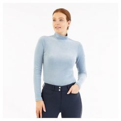 Sweter damski BR Equitation Jeanine. Niebieskie swetry klasyczne damskie BR, na zimę, bez kołnierzyka. Za 241.50 zł.