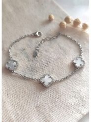 Miu Silver Srebrna bransoletka z masą perłową rozmiar: onesize. Białe bransoletki damskie Miu Silver, srebrne. Za 121.99 zł.