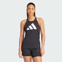 Bluza Run It Tank. Czarne bluzy damskie Adidas, xs, bez wzorów, z materiału, bez kaptura. Za 119.00 zł.
