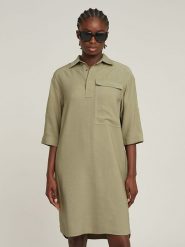 G-Star Sukienka w kolorze khaki rozmiar: XL. Brązowe sukienki damskie G-Star, bez wzorów, z wiskozy, klasyczne, bez ramiączek. Za 226.77 zł.