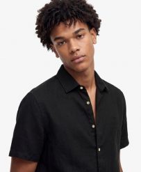 Superdry Riviera lniana koszula z krótkim rękawem – Relaxed Fit. Niebieskie koszule damskie Superdry, na lato, xl, bez wzorów, ze lnu, klasyczne, bez kołnierzyka, bez ramiączek. Za 344.20 zł.
