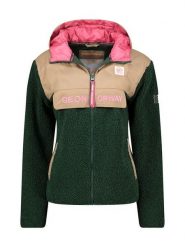 Geographical Norway Kurtka polarowa "Techic" w kolorze ciemnozielonym rozmiar: XXL. Zielone kurtki damskie Geographical Norway, xxl, bez wzorów, z polaru, bez kaptura. Za 145.26 zł.