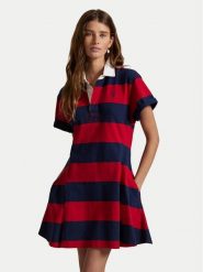 Polo Ralph Lauren Sukienka codzienna 211971761001 Czerwony Regular Fit. Czerwone sukienki damskie Polo Ralph Lauren, bez wzorów, z bawełny, bez ramiączek. Za 769.99 zł.