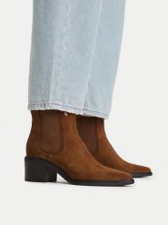 MEXX Botki EO-MX/046C-WI44 Brązowy jasny. Brązowe botki damskie Mexx, ze skóry, bez obcasa, na słupku, bez zapięcia. Za 399.99 zł.