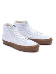 Vans Skórzane sneakersy "SK8-Hi VR3" w kolorze biało-jasnobrązowym rozmiar: 36. Białe obuwie sportowe damskie Vans, za kostkę, bez zapięcia. Za 153.71 zł.