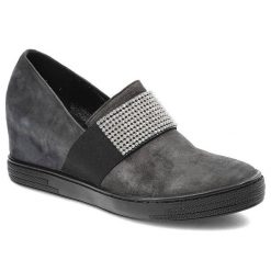 Granatowe Półbuty Marshall Skórzane Buty Na Koturnie. Niebieskie czółenka damskie Marshall, bez wzorów, z gumy, bez obcasa, na koturnie. Za 279.00 zł.