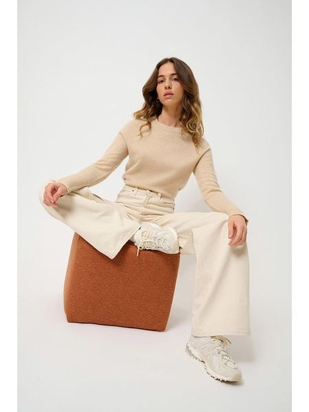 AUTHENTIC CASHMERE Kaszmirowy sweter "Ecrin" w kolorze beżowym rozmiar: XL. Brązowe swetry klasyczne damskie AUTHENTIC CASHMERE, xl, z kaszmiru, bez kołnierzyka. Za 326.99 zł.