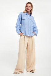 Koszula damska lniana Spoleto WEEKEND MAX MARA. Koszule damskie Weekend Max Mara, bez wzorów, bez kołnierzyka, bez ramiączek. W wyprzedaży za 727.20 zł.