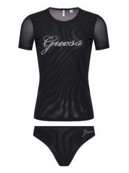 Guess Komplet bielizny O5BG00 K1740 Czarny Regular Fit. Czarne komplety bielizny Guess, z aplikacjami, z syntetyku. Za 359.99 zł.