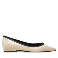 Baleriny Tory Burch. Brązowe balerinki damskie Tory Burch, bez wzorów. Za 1,029.00 zł.