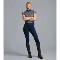 Damskie legginsy jeździeckie z pełną przyczepnością Premier Equine Concerto. Czarne legginsy damskie PREMIER EQUINE, s, bez wzorów, z materiału. Za 359.50 zł.
