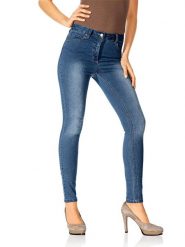 Heine Dżinsy - Skinny fit - w kolorze niebieskim rozmiar: 34. Niebieskie jeansy damskie Heine, z podwyższonym stanem. Za 65.85 zł.