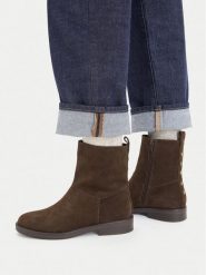 Lasocki Botki CEO-B2921-01R LSCK Brązowy. Brązowe botki damskie Lasocki, ze skóry, bez obcasa, na płaskiej podeszwie, bez zapięcia. Za 269.99 zł.