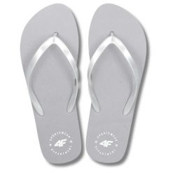Japonki damskie 4F 4FMM00FFLIF018. Szare klapki damskie 4F, bez wzorów, z gumy, bez obcasa, bez zapięcia. Za 64.99 zł.