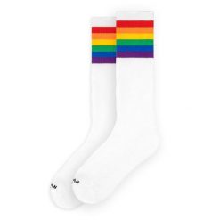 Skarpety American Socks Rainbow Pride do kolan. Białe skarpetki damskie AMERICAN SOCKS, bez wzorów. Za 84.56 zł.