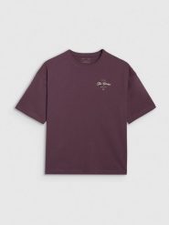 4F T-shirt oversize z nadrukiem damski - fioletowy XXL. Fioletowe koszulki sportowe damskie 4F, uniwersalny, bez wzorów, z bawełny, bez ramiączek. W wyprzedaży za 39.99 zł.