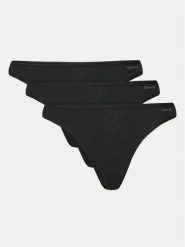 Calvin Klein Underwear Komplet 3 par stringów 000QD5217E Czarny. Czarne komplety bielizny Calvin Klein Underwear, bez wzorów, z bawełny. Za 119.99 zł.