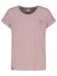 Sublevel Koszulka "Lina" w kolorze szaroróżowym rozmiar: XS. Różowe koszulki damskie Sublevel, xs, bez wzorów, z bawełny, bez kołnierzyka, bez ramiączek. Za 41.49 zł.