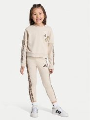 Adidas Komplet bluza i legginsy Animal Leggings Set KC7210 Beżowy Regular Fit. Brązowe bluzy dziewczęce Adidas, bez wzorów, z syntetyku, bez ramiączek, bez kaptura. Za 239.99 zł.