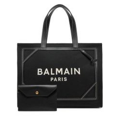 Torebka Balmain. Czarne shopper bag Balmain, bez wzorów, bez dodatków. Za 3,999.00 zł.
