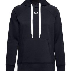 Damska Bluza Z Kapturem Rival Fleece Hoodie. Czarne bluzy damskie Under Armour, l, bez wzorów, z kapturem. Za 292.99 zł.