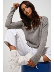 AUTHENTIC CASHMERE Kaszmirowy sweter "Criou" w kolorze szarym rozmiar: M. Szare swetry klasyczne damskie AUTHENTIC CASHMERE, m, z kaszmiru, bez kołnierzyka. Za 241.56 zł.