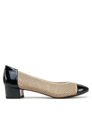 Caprice Czółenka 9-22504-44 Beżowy. Brązowe czółenka damskie Caprice, bez wzorów, ze skóry, bez obcasa. Za 232.99 zł.