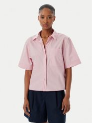 Tommy Hilfiger Koszula WW0WW48899 Różowy jasny Relaxed Fit. Czerwone koszule damskie Tommy Hilfiger, xs, bez wzorów, z bawełny, bez kołnierzyka, bez ramiączek. Za 369.99 zł.