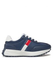 Tommy Hilfiger Sneakersy Flag Low Cut Lace-Up Sneaker T3X9-33877-1695 M Granatowy. Niebieskie buty sportowe chłopięce Tommy Hilfiger, z materiału, bez zapięcia. Za 219.99 zł.