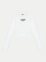 Guess Bluzka J4YI49 KBZP4 Biały Regular Fit. Białe bluzki i koszule dziewczęce Guess, z aplikacjami, z bawełny, bez kołnierzyka, bez ramiączek. Za 69.99 zł.