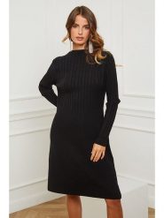 Joséfine Sukienka dzianinowa "Garcy" w kolorze czarnym rozmiar: XL. Czarne sukienki damskie Joséfine, bez wzorów, z dzianiny, bez ramiączek. Za 198.10 zł.