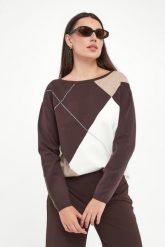 Sweter damski w romby JOSEPH RIBKOFF. Swetry klasyczne damskie Joseph Ribkoff, s, bez kołnierzyka. Za 949.00 zł.