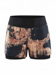 Craft Szorty kolarskie 2in1 "ADV Essence" w kolorze pomarańczowo-czarnym rozmiar: L. Czarne spodenki sportowe damskie Craft, l, bez wzorów, z materiału, rowerowe. Za 108.95 zł.