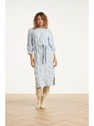 Smashed Lemon Sukienka dzianinowa w kolorze błękitnym rozmiar: 3XL. Niebieskie sukienki damskie Smashed Lemon, bez wzorów, z dzianiny, bez ramiączek. Za 165.99 zł.