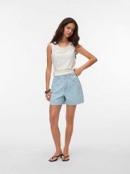 Vero Moda Szorty dżinsowe w kolorze błękitnym rozmiar: S. Niebieskie szorty damskie Vero Moda, bez wzorów, z bawełny, z podwyższonym stanem. Za 72.95 zł.