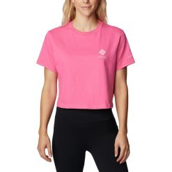 Koszulka trekkingowa damska Columbia North Cascades Cropped. Fioletowe bluzki damskie Columbia, l, bez wzorów, bez kołnierzyka, bez ramiączek. Za 54.99 zł.