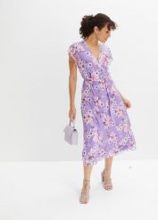 Sukienka midi z siateczki. Niebieskie sukienki damskie bonprix, bez wzorów, bez ramiączek. Za 179.99 zł.