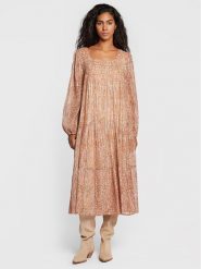 NKN Nekane Sukienka codzienna AU.AKEBIA Brązowy Relaxed Fit. Brązowe sukienki damskie NKN Nekane, bez wzorów, z wiskozy, bez ramiączek. Za 309.99 zł.
