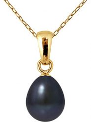 Mitzuko Naszyjnik "Bélière" z perłą w kolorze tahiti - dł. 42 cm rozmiar: onesize. Czarne naszyjniki damskie Mitzuko, z perłą, metalowe. Za 347.99 zł.