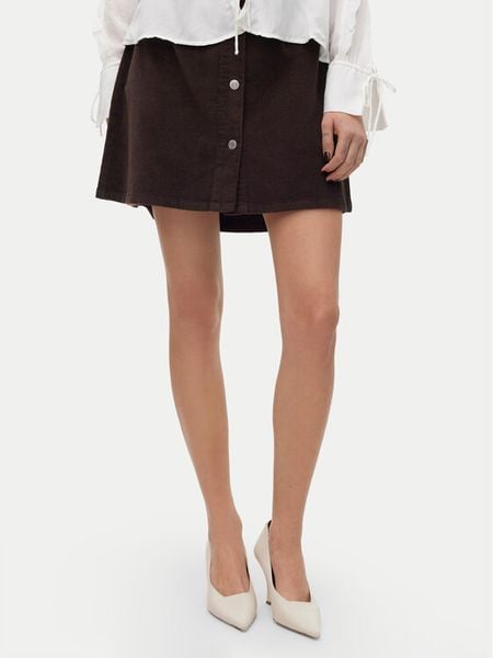 Vero Moda Spódnica mini Etta 10315342 Brązowy Regular Fit. Brązowe spódnice damskie Vero Moda, s, bez wzorów, z bawełny, mini. Za 139.99 zł.