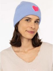 Zwillingsherz Czapka "Heart" w kolorze błękitnym rozmiar: onesize. Niebieskie czapki damskie Zwillingsherz, bez wzorów, z materiału. Za 86.99 zł.