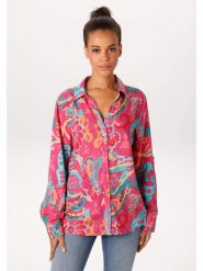 Aniston Bluzka w kolorze różowo-turkusowym rozmiar: 44. Różowe bluzki damskie Aniston, bez wzorów, z wiskozy, bez kołnierzyka, bez ramiączek. Za 130.99 zł.