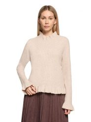 CARTOON Sweter w kolorze beżowym rozmiar: 44. Brązowe swetry klasyczne damskie Cartoon, ze splotem, bez kołnierzyka. Za 179.95 zł.