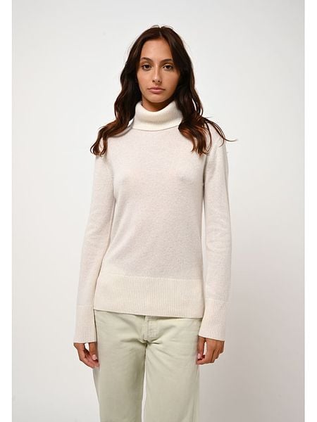 AUTHENTIC CASHMERE Kaszmirowy golf "Fornet" w kolorze kremowym rozmiar: XXL. Brązowe golfy damskie AUTHENTIC CASHMERE, xxl, bez wzorów, z kaszmiru, bez ramiączek. Za 372.47 zł.
