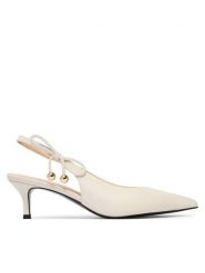 Furla Czółenka Poppy Slingback YM24FPO X30000 CN 1704S Kremowy. Białe czółenka damskie Furla, bez wzorów, ze skóry, bez obcasa. Za 969.99 zł.